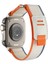 Apple Watch 10 46MM Kordon Hasır Naylon Örgü Strap Kayış KRD106 Turuncu 1