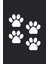 4 Lü Pati Oto Sticker Araba Oto Cam Kedi Köpek Pati Izi Arma Duvar Etiket Çıkartma Siyah-Beyaz 1