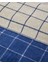 Plain Check Pamuklu King Size Battaniye Lacivert - Krem 1