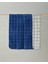 Plain Check Pamuklu King Size Battaniye Lacivert - Krem 3