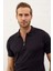 Erkek Fermuarlı Slim-Fit Kalıp Polo Yaka Ince Triko T-Shirt Koyu Lacivert - 5011DNGR 1