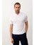 Erkek Slim-Fit Kalıp Polo Yaka Yazlık Triko T-Shirt Beyaz - 5002DNGR 1