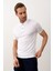 Erkek Slim-Fit Kalıp Polo Yaka Yazlık Triko T-Shirt Beyaz - 5002DNGR 2