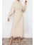 Moda Regular Casual Günlük Finike Dokuma Dik Yaka Uzun Kol Shift Maxi Boy Tesettür Elbise 2