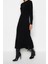 Moda Fit Casual Günlük Ribana Kaşkorse Triko Dik Yaka Uzun Kol Shift Maxi Boy Tesettür Elbise 2