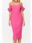 Moda Fit Mezuniyet Balo Finike Dokuma Carmen Yaka Kısa Kol Bodycone Midi Boy Elbise 1