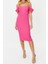 Moda Fit Mezuniyet Balo Finike Dokuma Carmen Yaka Kısa Kol Bodycone Midi Boy Elbise 2