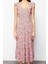 Moda Regular Casual Günlük Shally Dokuma Kare Yaka Kolsuz Kol A-Line Midi Boy Elbise 1