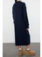 Moda Regular Casual Günlük Tek Plaka Triko Polo Yaka Uzun Kol Shift Midi Boy Elbise 5