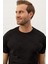 Erkek Bisiklet Yaka Slim-Fit Kalıp Yazlık Triko T-Shirt Siyah - 5017DNGR 2