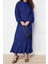Moda Regular Casual Günlük Jakar Dokuma Bisiklet Yaka Uzun Kol A-Line Maxi Boy Tesettür Elbise 4