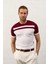 Erkek Renkli Slim-Fit Kalıp Yazlık Triko T-Shirt Bordo - 5018DNGR 1