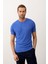 Erkek Desenli Bisiklet Yaka Slim-Fit Kalıp Ince Triko T-Shirt Saks - 5015DNGR 1