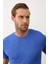 Erkek Desenli Bisiklet Yaka Slim-Fit Kalıp Ince Triko T-Shirt Saks - 5015DNGR 4