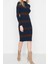 Moda Slim Casual Günlük Tek Plaka Triko Dik Yaka Uzun Kol Bodycone Midi Boy Elbise 5