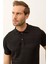 Erkek Çizgi Desenli Slim-Fit Kalıp Polo Yaka Yazlık Triko T-Shirt Siyah - 5003DNGR 2