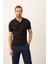 Erkek Çizgi Desenli Slim-Fit Kalıp Polo Yaka Yazlık Triko T-Shirt Siyah - 5003DNGR 4