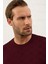 Erkek Kare Desenli Slim-Fit Yazlık Triko T-Shirt Bordo - 5020DNGR 2