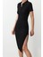 Moda Fit Mezuniyet Balo Finike Dokuma Straplez Kolsuz Kol Bodycone Midi Boy Elbise 2