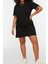 Moda Slim Casual Günlük Süprem Örme V Yaka Kısa Kol Shift Midi Boy Büyük Beden Elbise 3