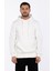 Kapüşonlu Kanguru Cepli Sweatshirt - Ekru 1