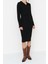 Moda Slim Casual Günlük Fitilli Triko Polo Yaka Uzun Kol Bodycone Midi Boy Elbise 1