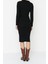 Moda Slim Casual Günlük Fitilli Triko Polo Yaka Uzun Kol Bodycone Midi Boy Elbise 5