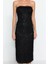 Moda Regular Mezuniyet Balo Payet Dokuma Straplez Kolsuz Kol Shift Midi Boy Elbise 1