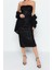 Moda Regular Mezuniyet Balo Payet Dokuma Straplez Kolsuz Kol Shift Midi Boy Elbise 2