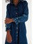 Moda Regular Casual Günlük Twill Denim Gömlek Yaka Uzun Kol A-Line Mini Boy Elbise 4