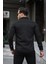 Erkek Siyah Slim Fit Dar Kesim Kot Gömlek 4