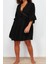 Moda Fit Plaj Günlük Crinkle Dokuma V Yaka Truvakar Kol Kol Basic Mini Boy Büyük Beden Elbise 3
