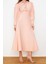 Moda Regular Casual Günlük Poplin Dokuma Gömlek Yaka Uzun Kol A-Line Maxi Boy Tesettür Elbise 4