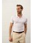 Erkek Fermuarlı Slim-Fit Kalıp Polo Yaka Yazlık Triko T-Shirt Beyaz - 5004DNGR 1