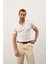 Erkek Fermuarlı Slim-Fit Kalıp Polo Yaka Yazlık Triko T-Shirt Beyaz - 5004DNGR 5
