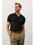 Erkek Slim-Fit Kalıp Polo Yaka Yazlık Triko T-Shirt Siyah - 5002DNGR 2