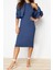 Moda Regular Casual Günlük Fitilli Triko Bisiklet Yaka Uzun Kol Bodycone Midi Boy Elbise 1