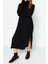 Moda Oversize Casual Günlük Dolu Iğne Triko Balıkçı Yaka Uzun Kol Shift Midi Boy Elbise 3