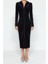 Moda Slim Casual Günlük Kadife Örme Polo Yaka Uzun Kol Bodycone Midi Boy Elbise 1