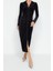 Moda Slim Casual Günlük Kadife Örme Polo Yaka Uzun Kol Bodycone Midi Boy Elbise 4