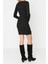 Moda Slim Casual Günlük Rejenere Kaşkorse Örme Kare Yaka Uzun Kol Bodycone Mini Boy Elbise 5