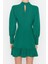 Moda Regular Business Finike Dokuma Dik Yaka Uzun Kol A-Line Mini Boy Elbise 5
