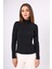 Britta Rib Örgü Fit Kalıp Kadın Triko Kazak - Siyah 2