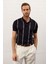 Erkek Slim-Fit Kalıp Polo Yaka Ince Triko T-Shirt Koyu Lacivert - 5012DNGR 2