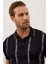 Erkek Slim-Fit Kalıp Polo Yaka Ince Triko T-Shirt Koyu Lacivert - 5012DNGR 3