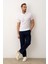 Erkek Çizgi Desenli Slim-Fit Kalıp Polo Yaka Yazlık Triko T-Shirt Beyaz - 5003DNGR 5