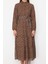 Moda Rahat Casual Günlük Şifon Dokuma Dik Yaka Uzun Kol Basic Maxi Boy Tesettür Elbise 1