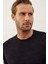 Erkek Bisiklet Yaka Slim-Fit Kalıp Yazlık Triko T-Shirt Koyu Lacivert - 5017DNGR 3