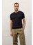 Erkek Bisiklet Yaka Slim-Fit Kalıp Yazlık Triko T-Shirt Koyu Lacivert - 5017DNGR 4