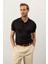 Erkek Yumuşak Dokulu Slim-Fit Kalıp Polo Yaka Ince Triko T-Shirt Siyah - 5008DNGR 1